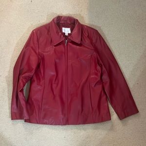 Worthington Lambskin red leather jacket
